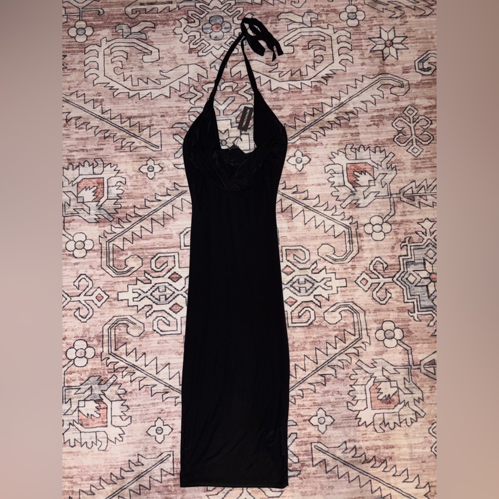 Elegant Black Halter Dress